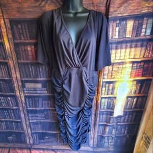 Black low cut slimming dress